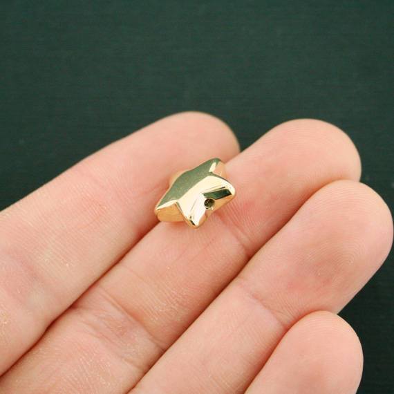 Star Spacer Acrylic Beads 14mm x 13mm x 4mm - Metallic Gold - 12 Beads - GC657