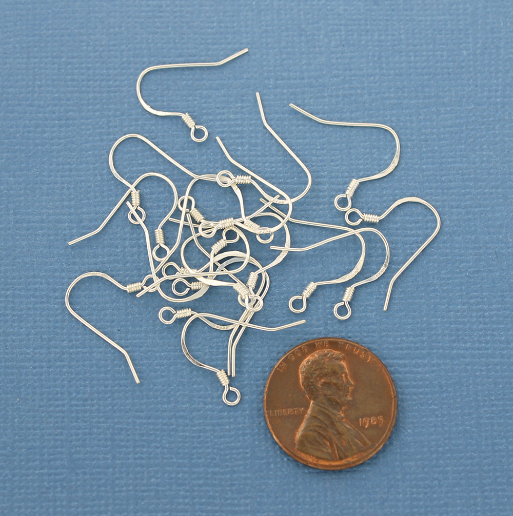 Sterling Silver Earrings - French Style Hooks - 19mm x 18mm - 10 Pieces 5 Pairs - SS054