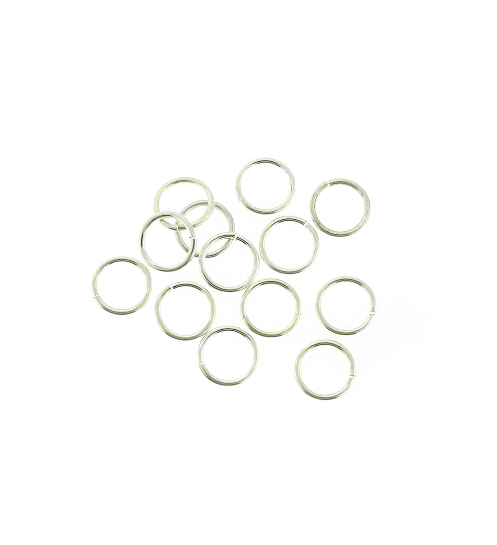 Sterling Silver Jump Rings 8mm x 1mm - Open 18 Gauge - 4 Rings - ST005