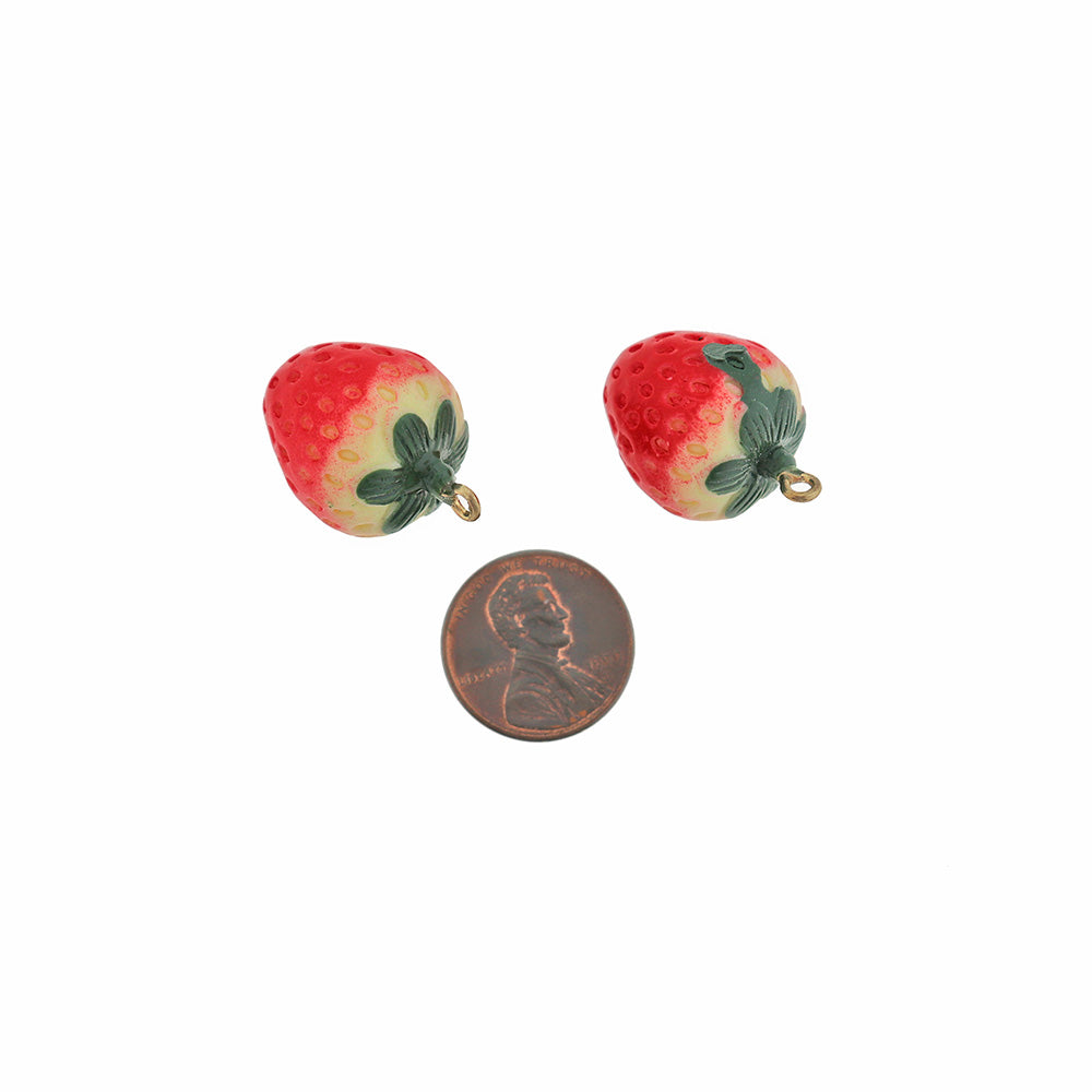 Strawberry Acrylic Charm 3D - K341