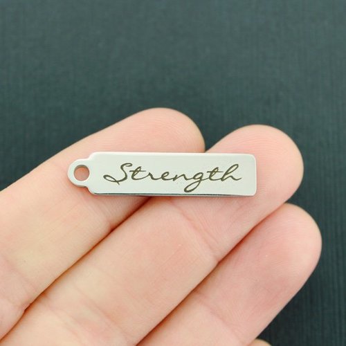 Strength Stainless Steel Charms - BFS015-7041
