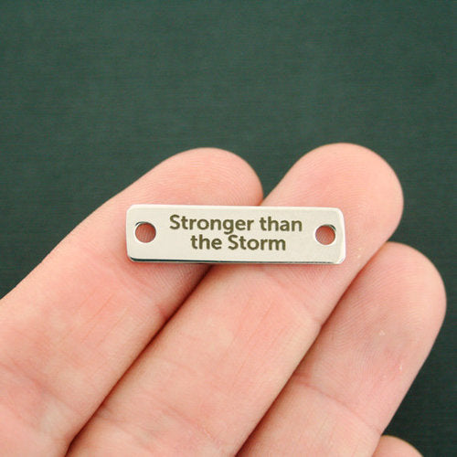 Stronger Than The Storm - Charms de connecteur en acier inoxydable - BFS016-7343