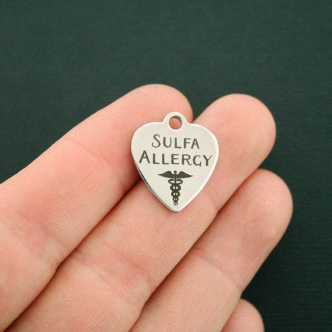 Sulfa Allergy Stainless Steel Charms - BFS011-1618