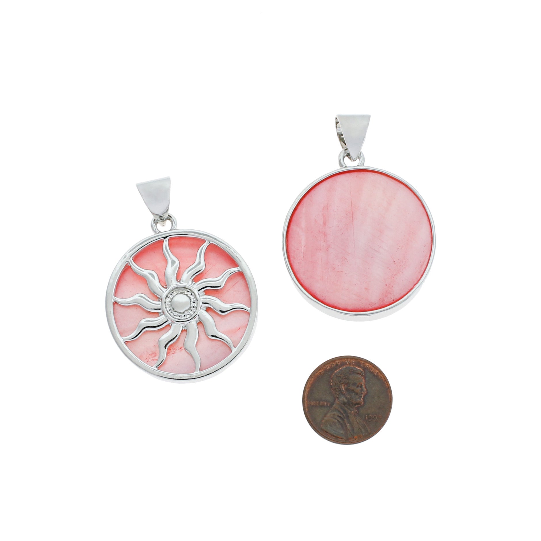 Sun Silver Tone and Resin Charm - Z1107