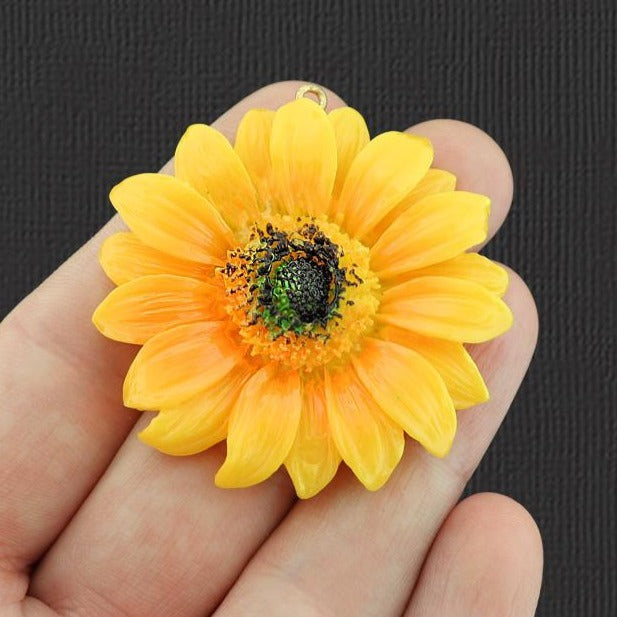 Sunflower Resin Charm - K342