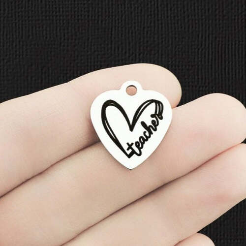 Teacher Stainless Steel Charms - BFS011-6676