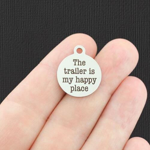 The trailer Stainless Steel Charms - is my happy place - BFS001-5111