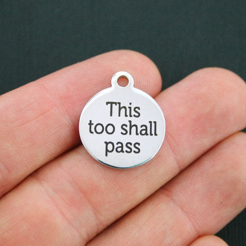 This Too Shall Pass Stainless Steel Charms - BFS001-0392