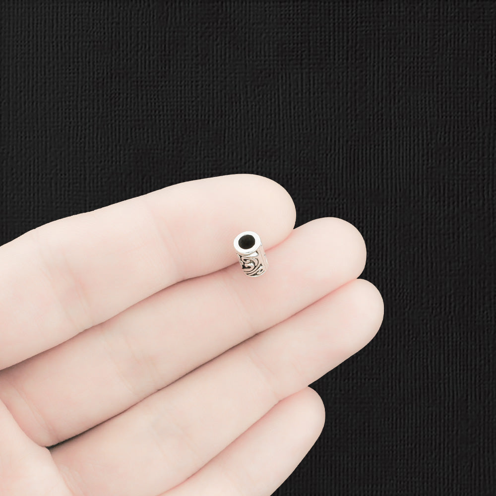 Tube Spacer Beads 8.5mm x 5mm - Antique Silver Tone - 50 Beads - SC1196