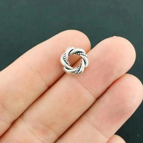 Twist Spacer Beads 12mm - Argenté - 15 Perles - SC7731