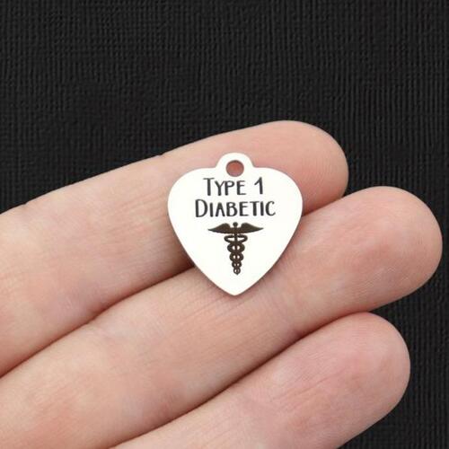 Type 1 Diabetic Stainless Steel Charms - BFS011-3197