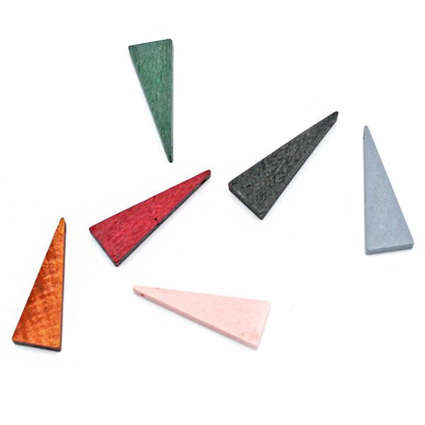 12 Natural Triangle Pendants 40mm - Choose Your Color - WP010