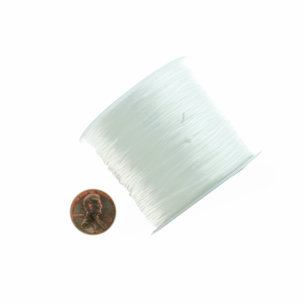 White Beading Elastic 60m - 0.8mm - Full Roll - TL080