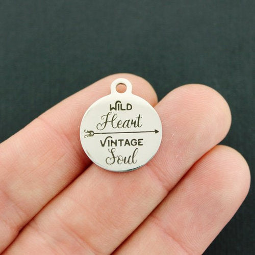 Wild Heart Stainless Steel Charms - Vintage Soul - BFS001-4441