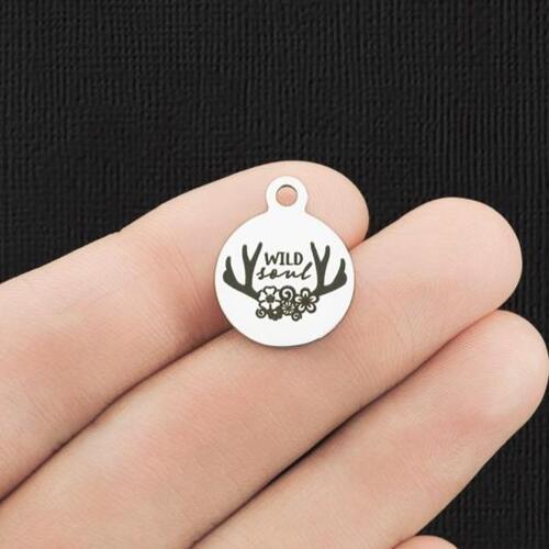 Wild Soul Stainless Steel Small Round Charms - BFS002-5815