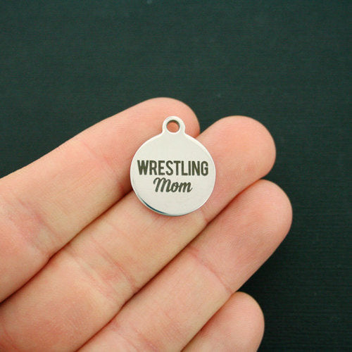 Wrestling Mom Stainless Steel Charms - BFS001-1879