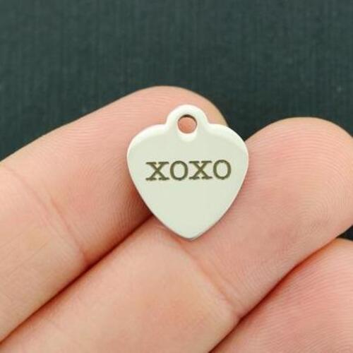 XOXO Stainless Steel Small Heart Charms - BFS012-3436