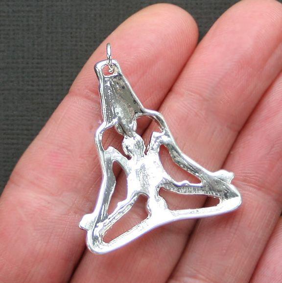 Yoga Silver Tone Charm with Inset Rhinestone Chakras - SC2607