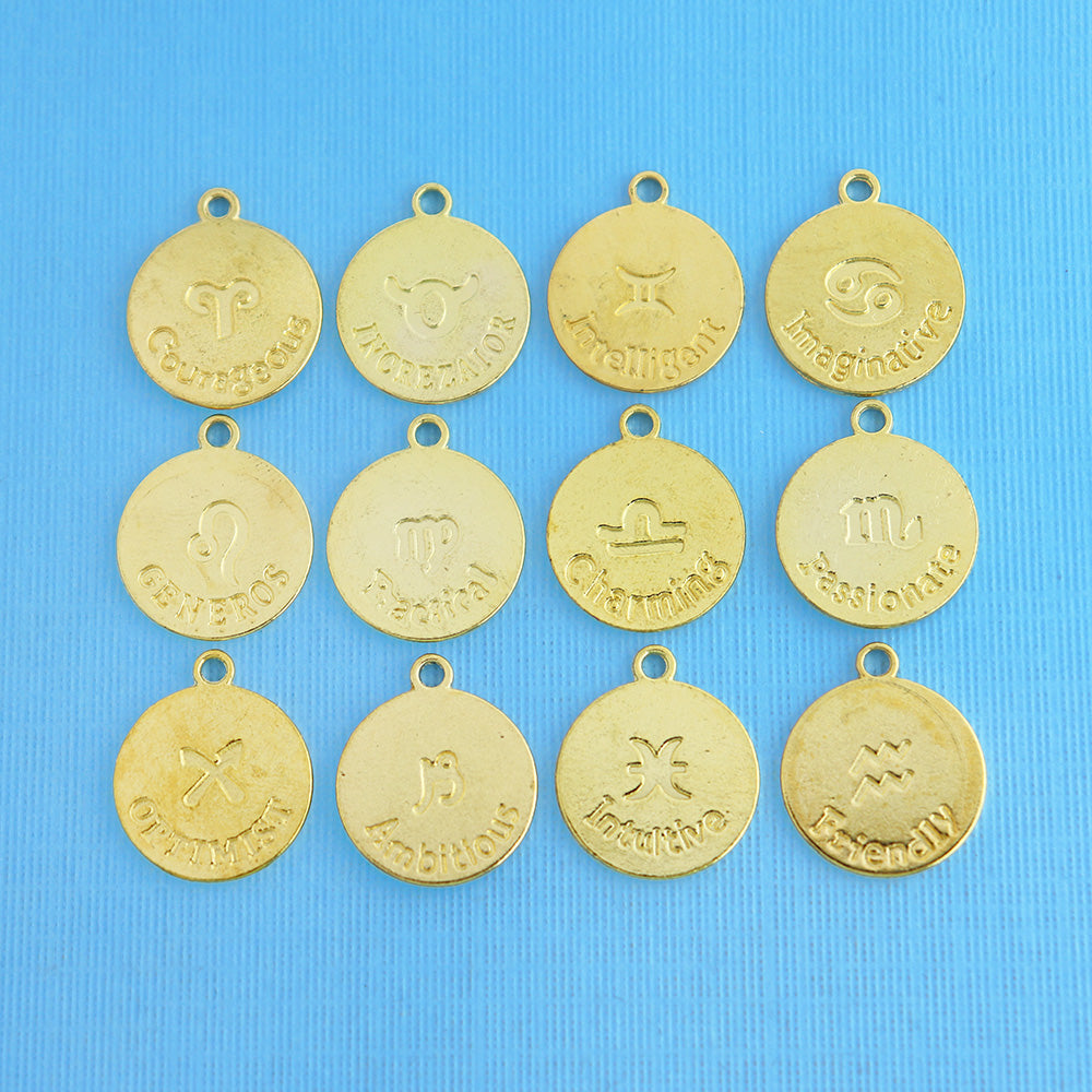 Zodiac Collection Gold Tone 12 Different Charms - COL122H