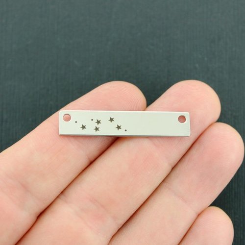 Zodiac Constellation Stainless Steel Connector Charms - Aquarius - BFS017-7567