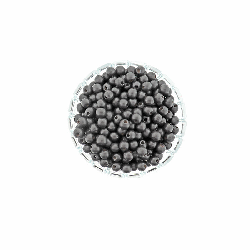 Perles Rondes en Bois 10mm - Noir - 25 Perles - BD2202