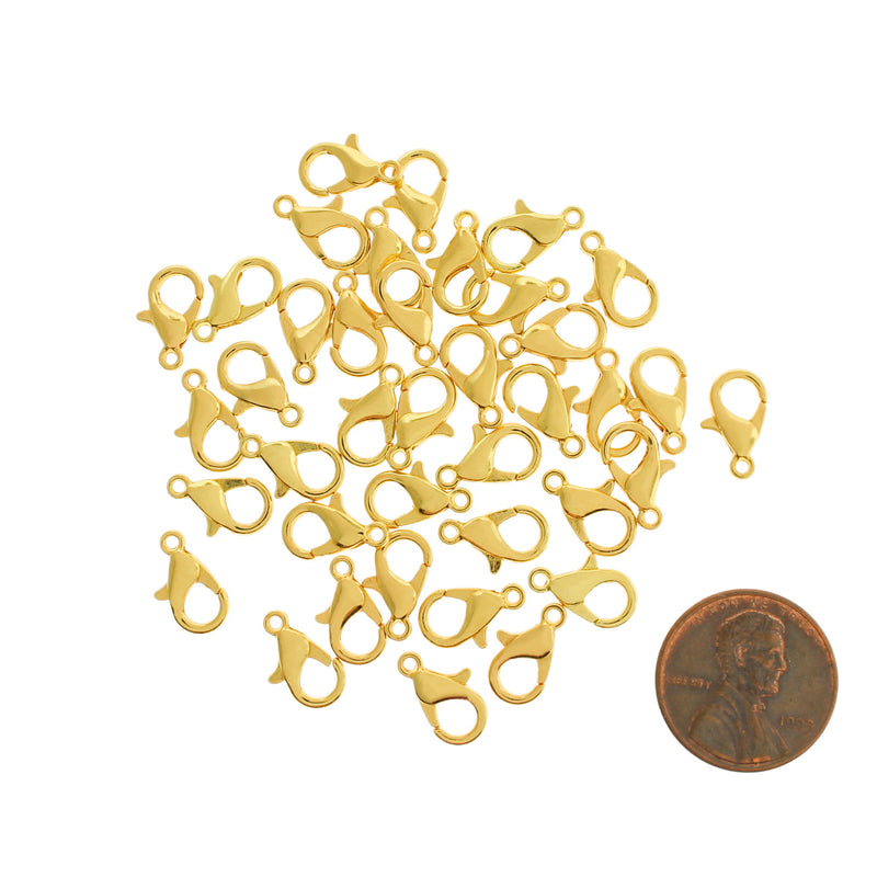 Gold Tone Lobster Clasps 12mm x 6mm - 20 Clasps - FF206