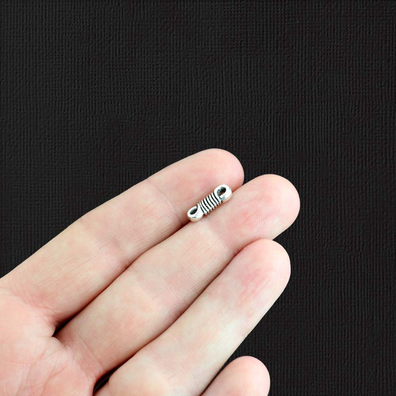 6 Rope Connector Antique Silver Tone Charms 3D - SC1860