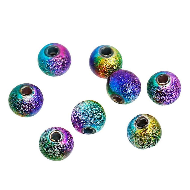 Perles Acryliques Rondes 5mm - Peacock Stardust - 50 Perles - BD175