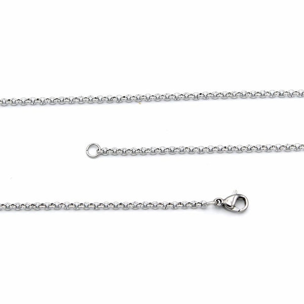 Collier Chaîne Rolo Acier Inoxydable 16" - 2mm - 1 Collier - N690