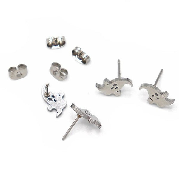Boucles d'oreilles en acier inoxydable - Ghost Studs - 10 mm x 7 mm - 2 pièces 1 paire - ER356