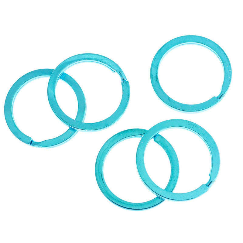 Blue Enamel Plated Key Rings - 33mm - 4 Pieces - FD268