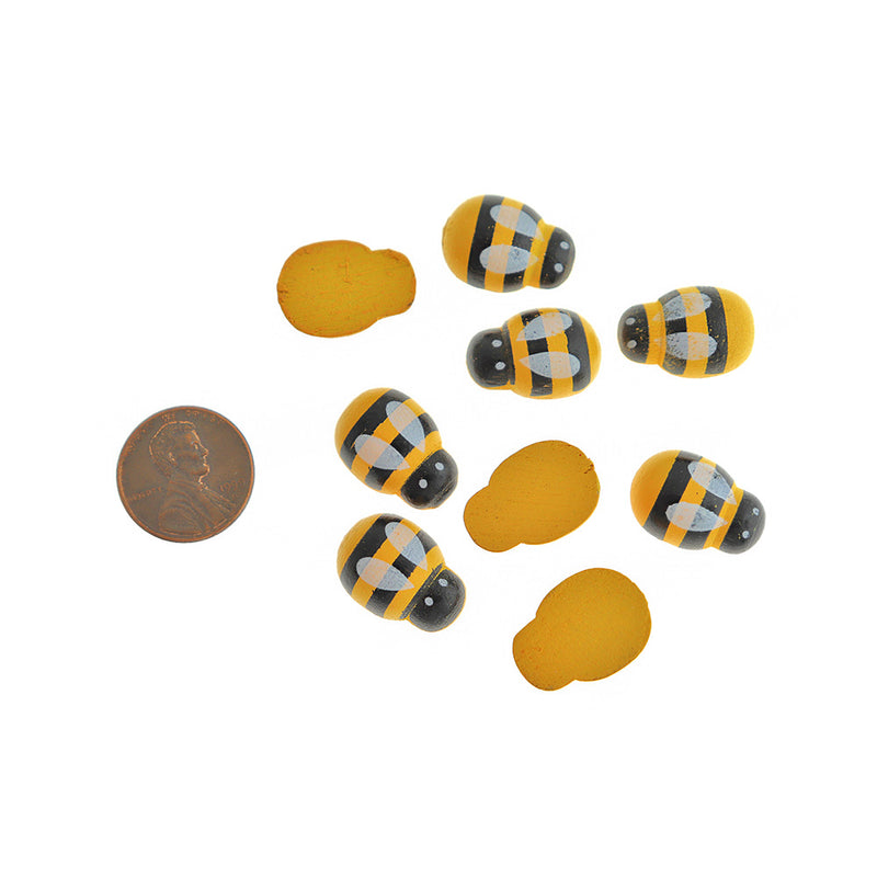 50 Wooden Bumble Bee Cabochon - 20mm - Perfect for Scrapbooking and Crafts - Z078