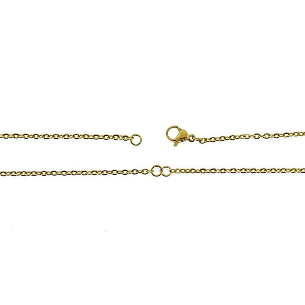 Gold Stainless Steel Cable Chain Necklace 19" - 1.5mm - 1 Necklace - N634