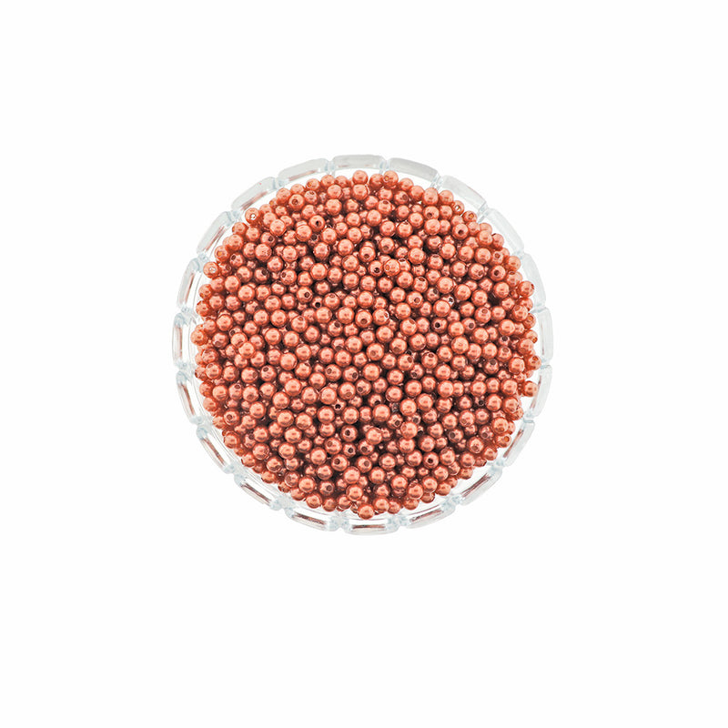 Perles Rondes en Résine 5mm - Or Rose - 50 Perles - BD2184