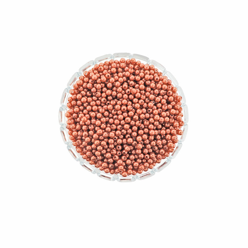 Round Resin Beads 5mm - Rose Gold - 50 Beads - BD2184
