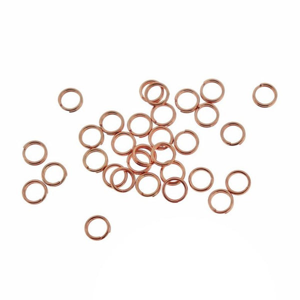 Anneaux fendus en acier inoxydable or rose 5 mm x 1 mm - Calibre 18 ouvert - 10 anneaux - SS102