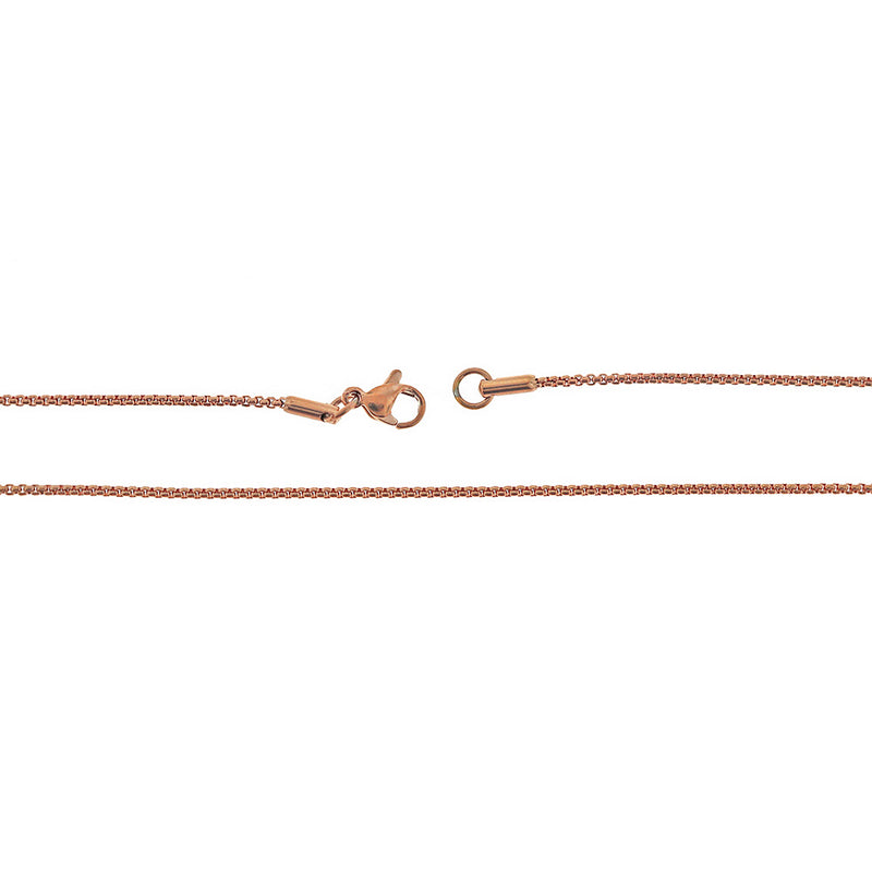 Colliers chaîne en acier inoxydable or rose 50,8 cm - 1,5 mm - 5 colliers - N625