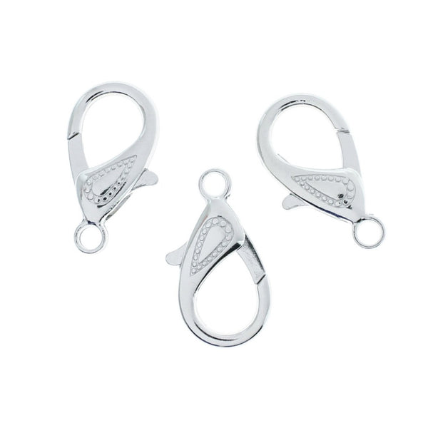 Silver Tone Lobster Clasps 30mm x 16mm - 5 Clasps - FF280