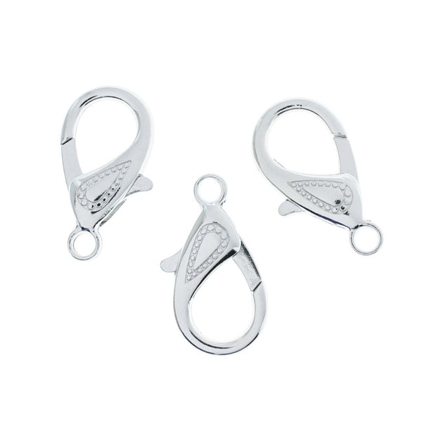 Silver Tone Lobster Clasps 30mm x 16mm - 25 Clasps - FF280