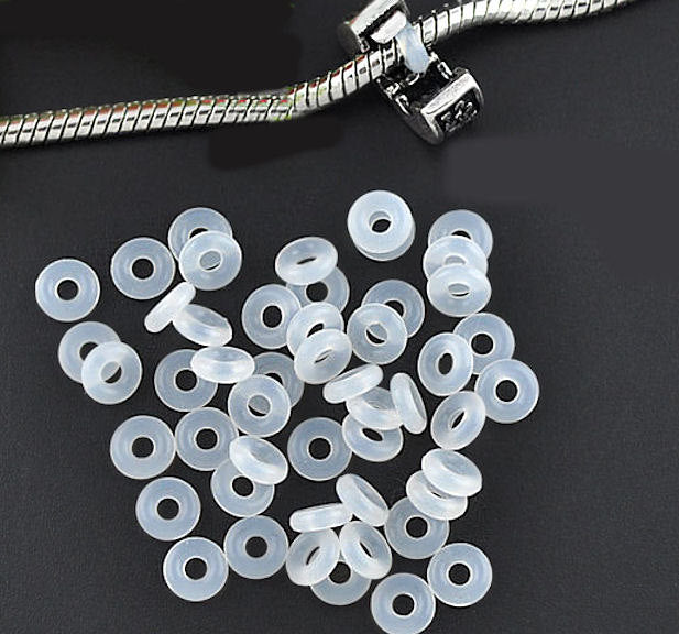 Perles d'arrêt transparentes - 6 mm - 50 pièces - FD026