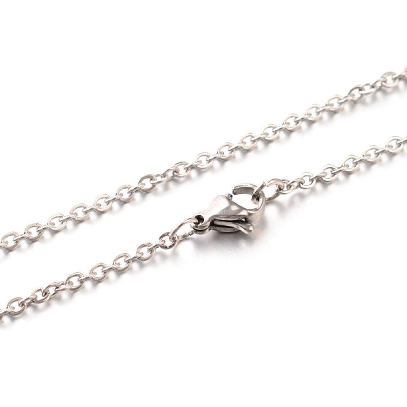 Stainless Steel Cable Chain Necklace 18" - 1.5mm - 10 Necklaces - N166
