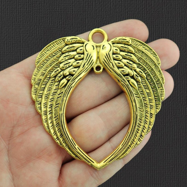 Angel Wings Antique Gold Tone Charm - GC414