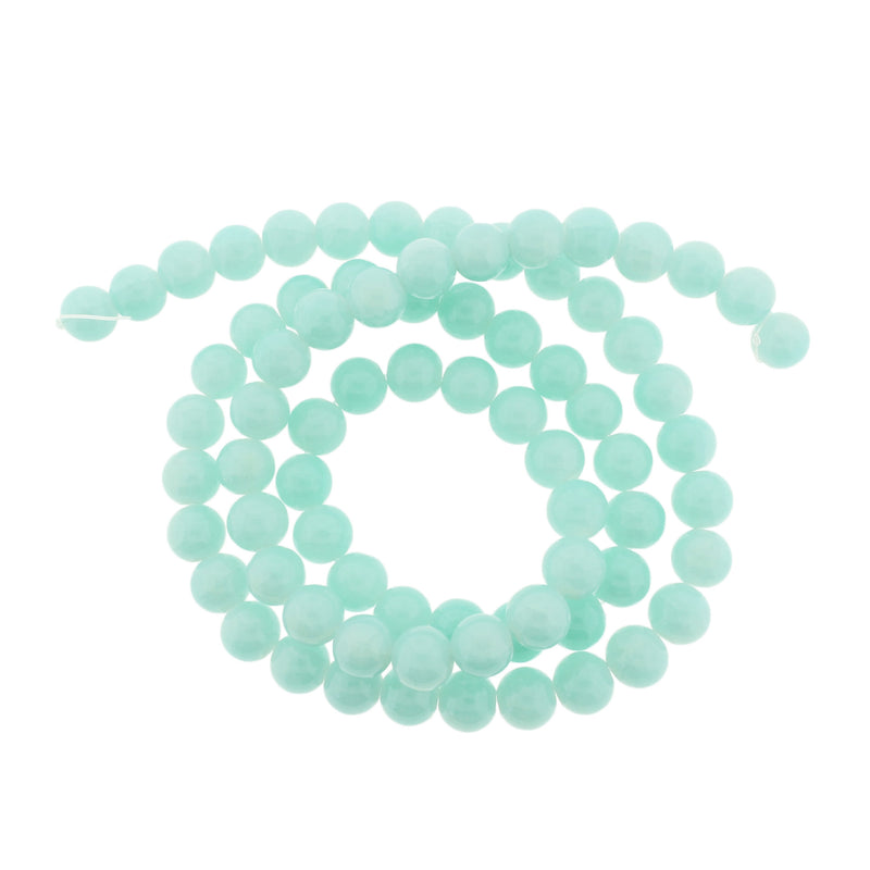 Round Glass Beads 10mm - Mint Green - 20 Beads - BD784