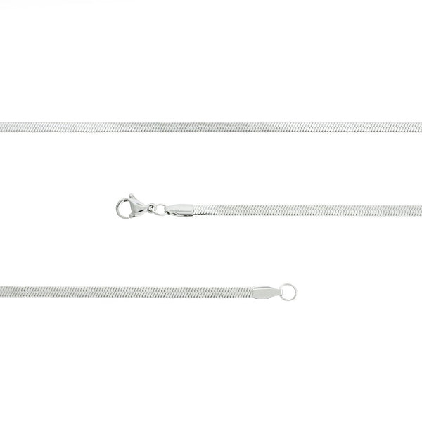 Collier Chaîne à Chevrons en Acier Inoxydable 20" - 3mm - 1 Collier - N763