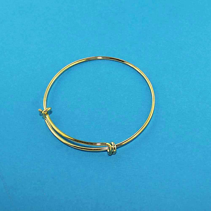 Gold Tone Adjustable Bangle - 60mm - 1 Bangle - N136