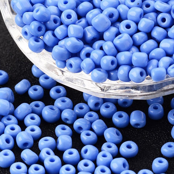 Seed Glass Beads 6/0 4mm - Cornflower Blue - 50g 600 Beads - BD1304