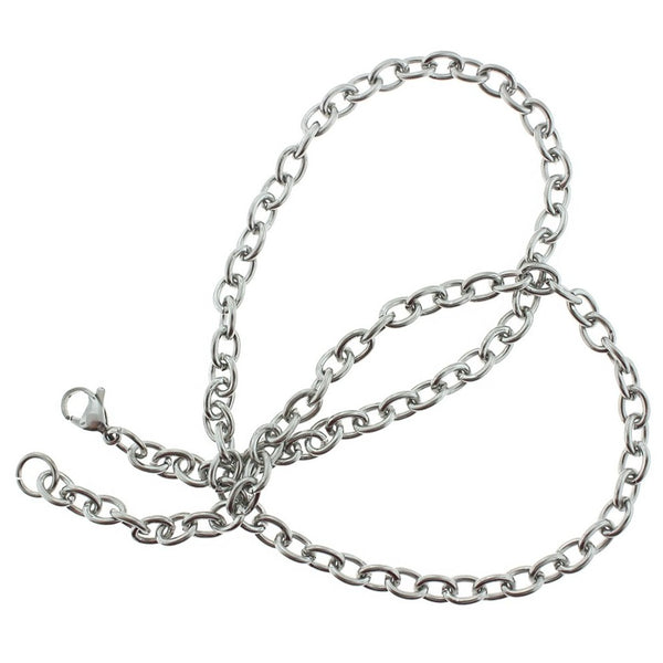 Stainless Steel Cable Chain Necklace 20" - 4.5mm - 1 Necklace - N565