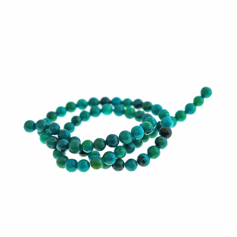 Round Imitation Chrysocolla Beads 6mm - Ocean Blue - 1 Strand 62 Beads - BD1621