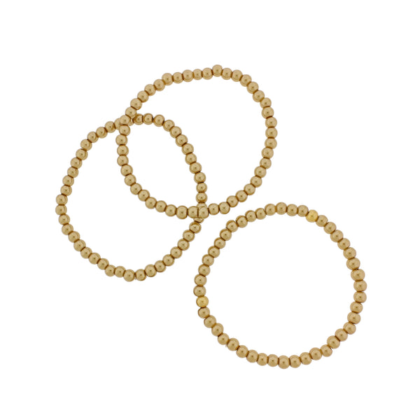 Bracelets Ronds en Perles Acryliques - 48mm - Or - 5 Bracelets - BB217