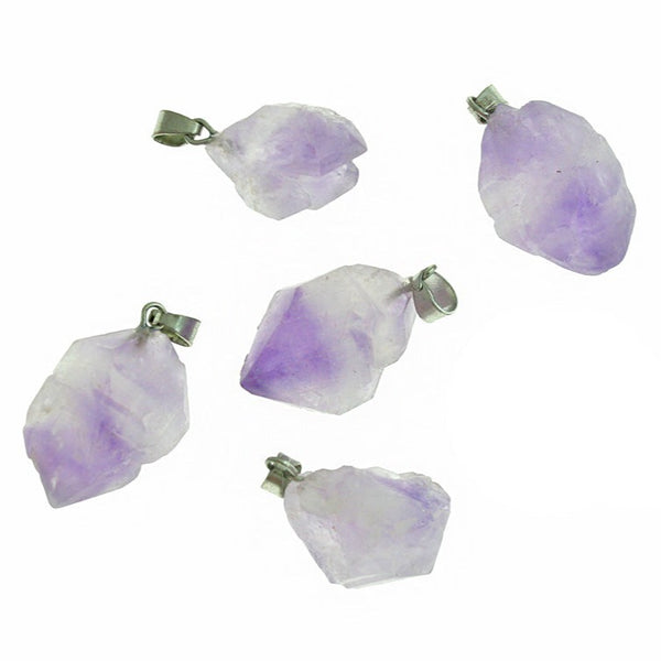 Natural Amethyst Gemstone Crystal Pendant 3D - GEM184